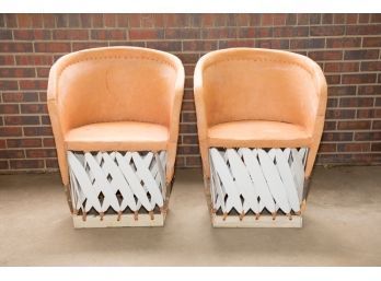 Pair Of Mexican Equipale Leather Chairs #1