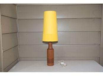 Mid Century Danish Lamp With Yellow Shade
