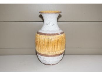 Vintage Italian Yellow/Brown Ceramic Vase