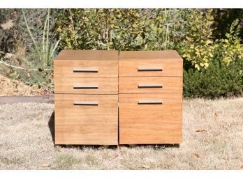 Lot Of Two BDI Furniture 3 Drawer Rolling File Cabinets #2
