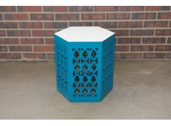 Teal Wooden Accent Table