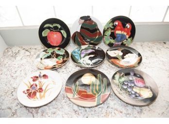 Set Of 9 Fitz And Floyd Porcelain Plates