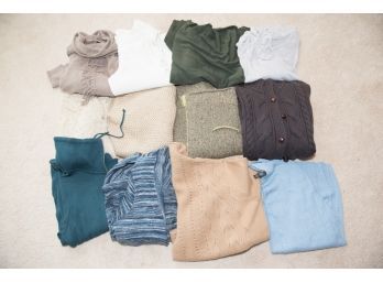 Lot Of 12 Womens Sweaters Chicos, Talbots Lands End
