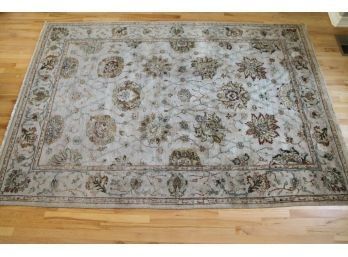 8.5' X 6' Light Tan Traditional Floral  Area Rug