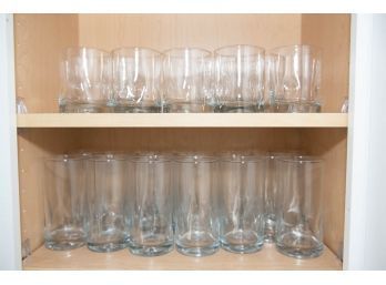 23 Dimpled Water And Juice Glasses (possibly Crate And Barrel)