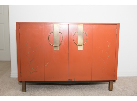 Red Laquer Chinese Cabinet