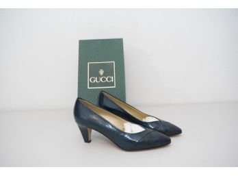 Gucci Navy Womens Leather Heels