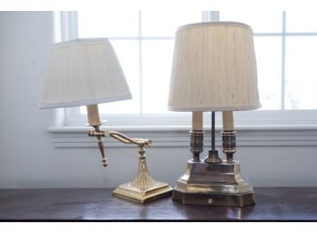 Pair Of Brass Desk Lamps