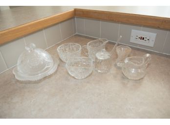Lot Of Crystal And Glass Serving Pieces