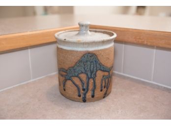 Stoneware Cookie Jar And Lid