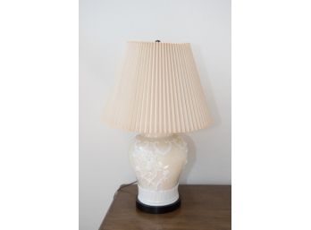 Cream And White Floral Table Lamp