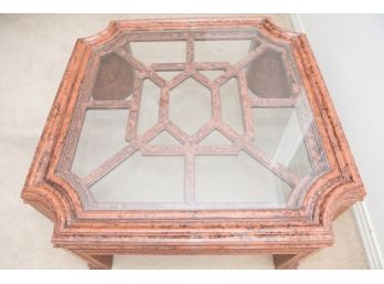 Traditional Style Fretworked Coffee Table