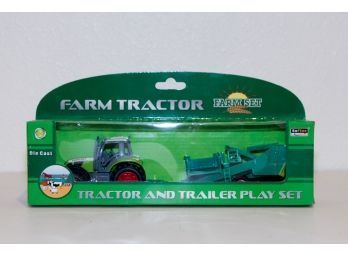 SoFine Green Tractor And Trailer Die Cast Play Set