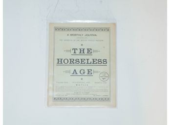 November 1895 The Horseless Age Volume One Journal Reprint