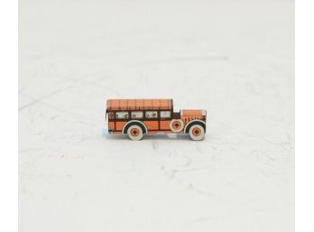 Vintage Cracker Jack Toy Prize Tin Litho Bus  2'