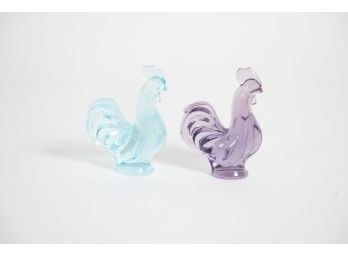 3' Fenton Roosters Blue And Purple