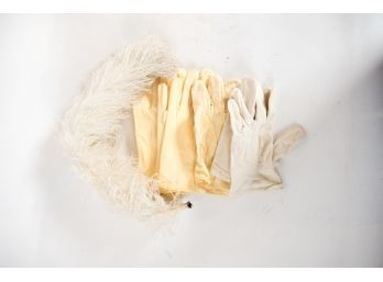 Knights Of Columbus Ceremonial Gloves And Plume