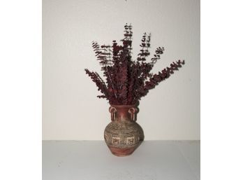 Southwestern Design Vase And Dried Flowers