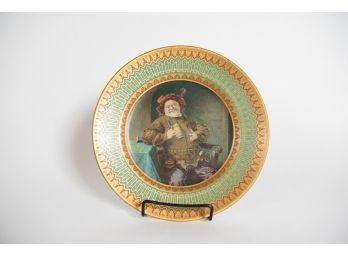 10' Antique Vienna Art Plate Featuring Court Jester