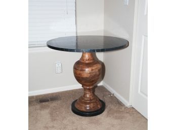Leather Wrapped Accent Table