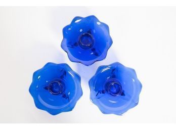3 3.4' Cobalt Blue Votive Candle Holders