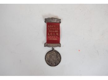 Knights Of Columbus Aspen Lodge No.21 A.O.U.W. Ribbon Pin Medal #1