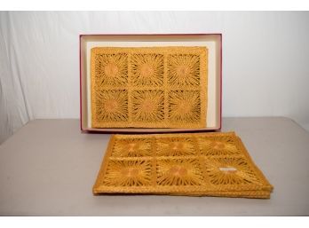 Set Of 10 Vintage Wicker Placemats