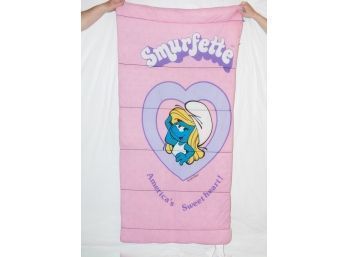 1983 Pink Smurfette Americas Sweetheart Childs Sleeping Bag