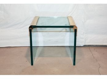 1970s Brass And Glass Waterfall Side Table Believed To Be Leon Rosen For Pace