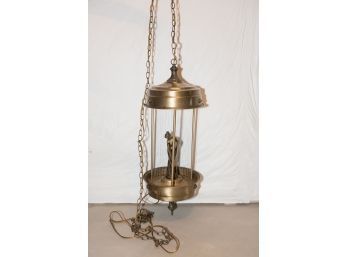 Vintage Hanging Oil Rain Lamp Greek Goddess