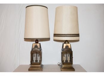 Pair Of Mid Century Lantern Style Lamps