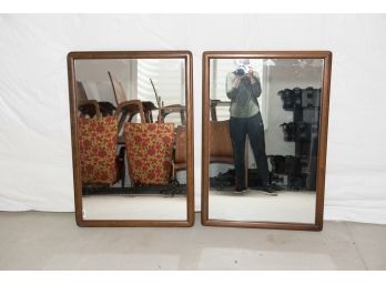 Pair Of Lane Dresser Top Walnut Mirrors