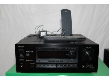 Onkyo Model TX-DS 777 Receiver And Remote With Terk FM Antenna