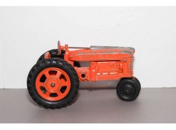1950s Hubley Orange Pressed Steel Tractor #490 9'