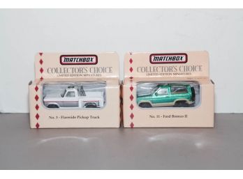 1994 Matchbox Collectors Choice Ford Bronco And Flareside Pickup Truck Die Cast