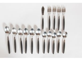 Stainless Flatware Black Synthetic
