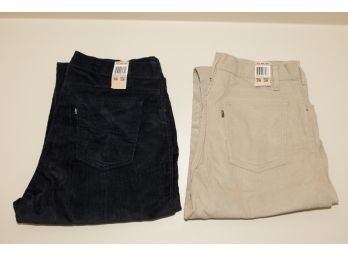 2 Pairs Of Levis Mens Corduroy Pants New With Tags Waist 38 Inseam 32