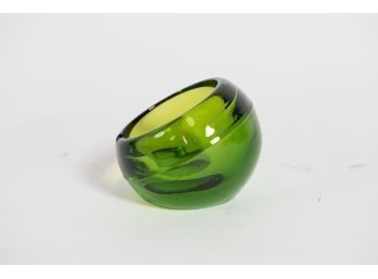 Thick Bottom Green Murano Glass Ashtray