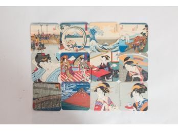 Okiyoe Japanese Print Miniature 4' Coasters