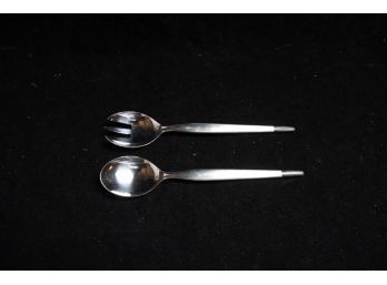 Mid Century Nasco Paradise Stainless Serving Spoon And Fork