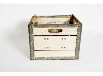 Vintage Obertson Dairy Milk Crate With Glass Bottles