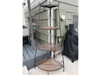 7' Outdoor Metal Shelf (With Small Tibetan Bell Wind Chime)