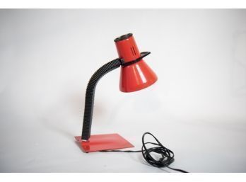 16' Vintage Red Ledu Gooseneck Table Lamp