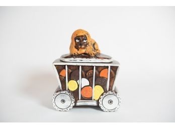 10.5' Circus Train Car With Lion On Top Cookie Jar