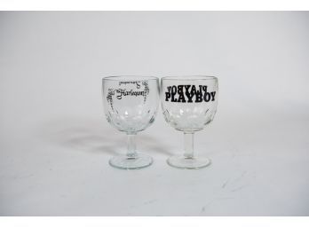 6' Chalice Playboy And Harlequin Glasses