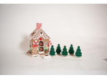 Vintage Gingerbread House In Cross Stitch