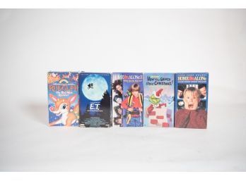 Lot Of 5 VHS Rudolph The Red Nose Reindeer, ET, Home Alone