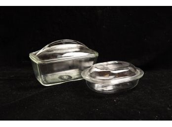 Westinghouse And Pyrex Glass Lidded Refrigerator Dishes