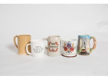 Lot Of 5 Mugs Including Figural San Francisco Mug And Paulaner Oktoberfest Stein