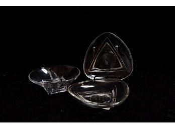 Mid Century Modern Geometric Glass Dishes